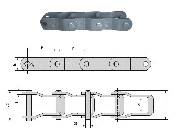 Zusammengebaute Getriebe-Ersatzteile, legierter Stahl-/Kohlenstoffstahl-Förderer-Drehbolzen-Kette