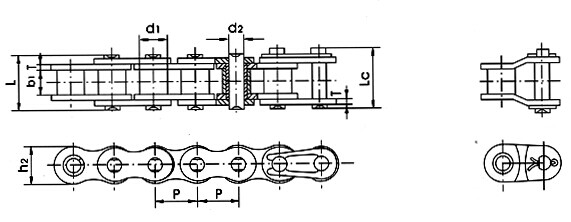 Rollen-Kette, Art 06B-1 08B-1 10B-1 12B-1 16B-1 20B-1 24B-1 28B-1 32B-1 40B-1 48B-1 56B-1 64B-1 72B-1